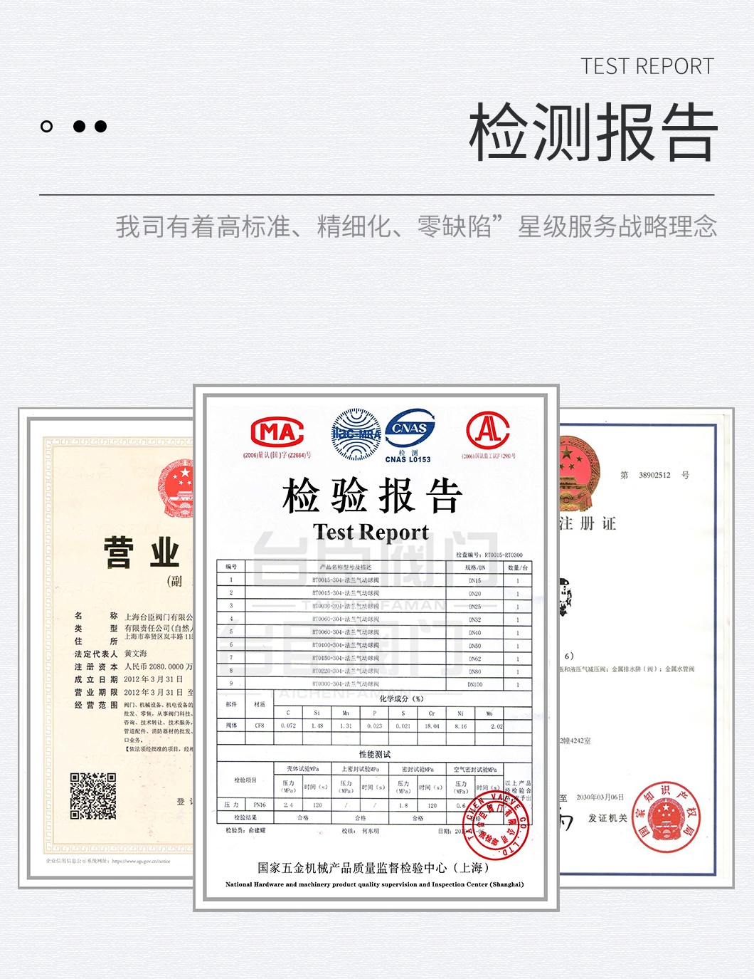 電動針型閥證書 電動針型閥證書