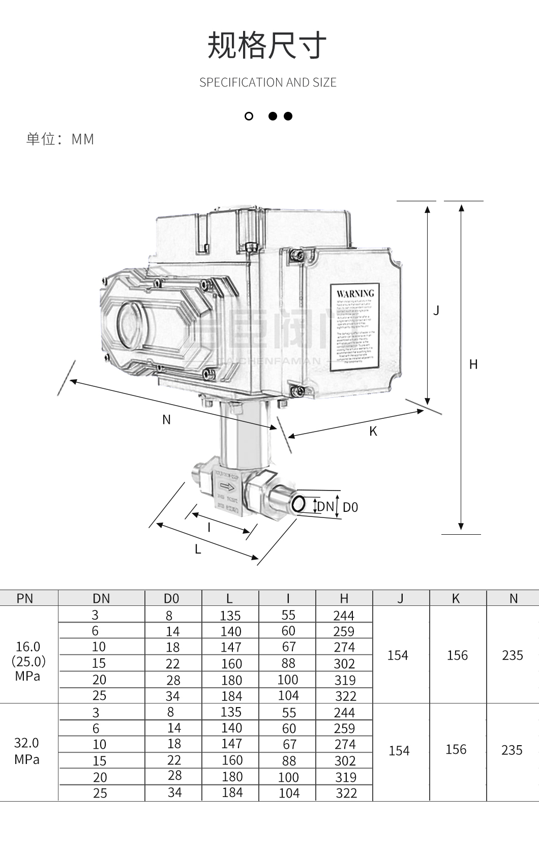 電動針型閥尺寸參數 電動針型閥尺寸參數